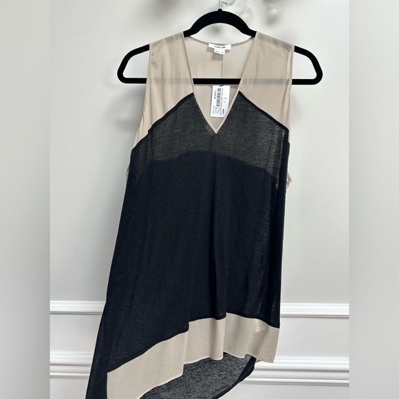 Helmut Lang Black & Beige Sleeveless Blouse + one-strap Bra - Picture 7 of 8
